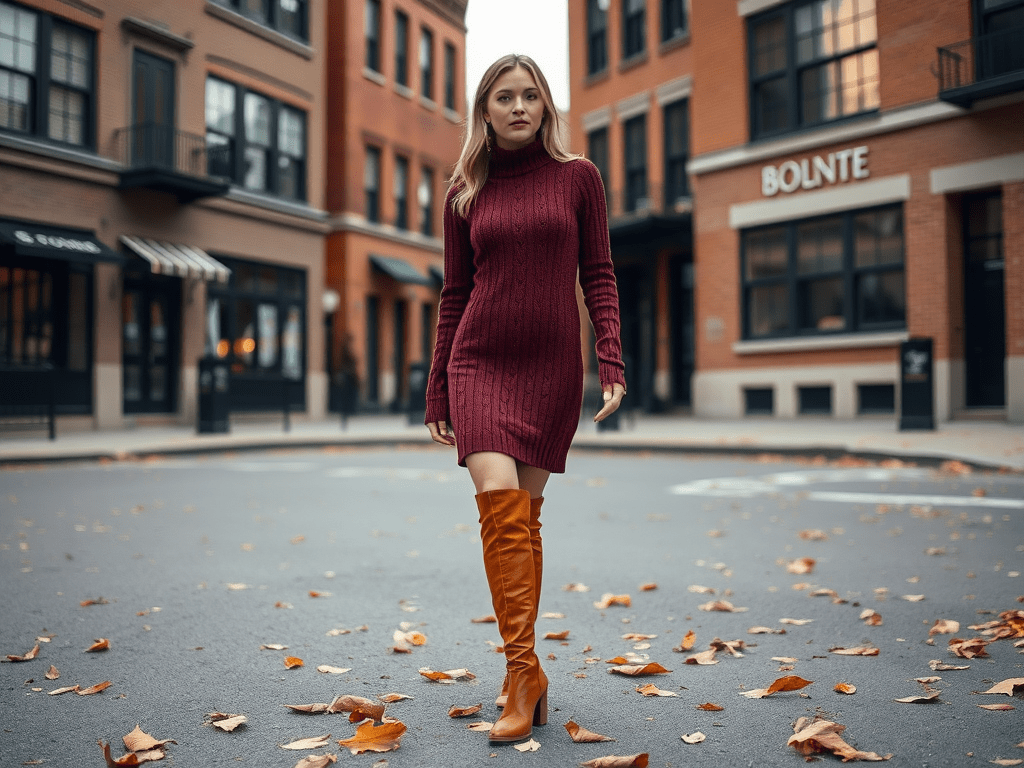artpavement.ro | 5 combinații de rochii tricotate și cizme care arată perfect